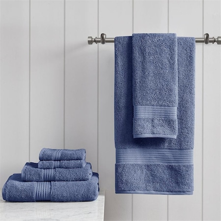 Madison Park 100 Percent Cotton 6 Piece Towel Set, Navyd MP73-7472